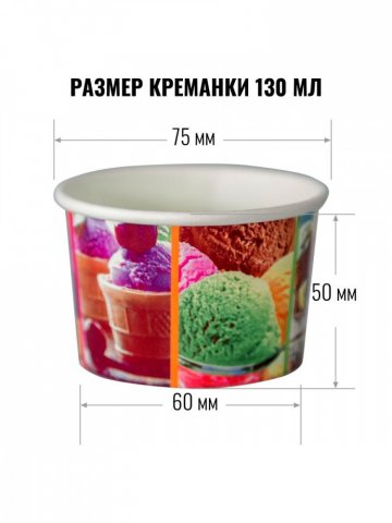 Креманка / 130 мл / дизайн МОРОЖЕНОЕ / 1200 шт