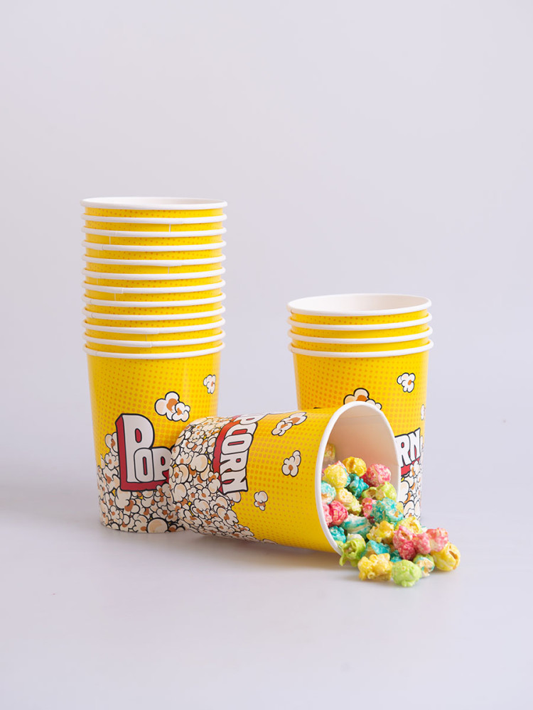 Стакан бумажный для попкорна V32 0,96 л 80 шт классика желтая